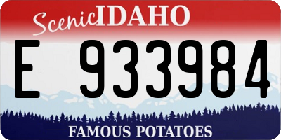 ID license plate E933984