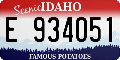 ID license plate E934051