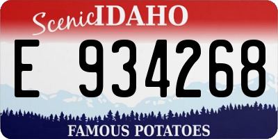 ID license plate E934268