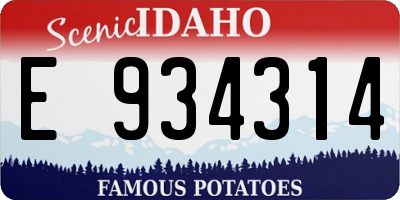 ID license plate E934314
