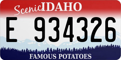 ID license plate E934326