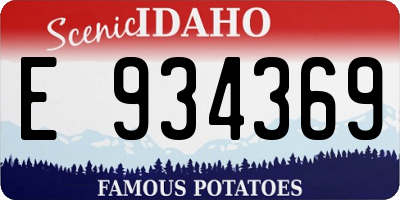 ID license plate E934369
