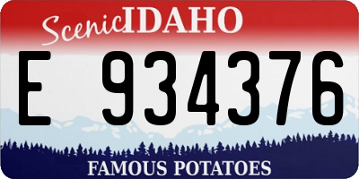 ID license plate E934376