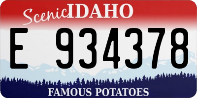 ID license plate E934378