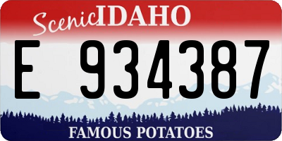 ID license plate E934387