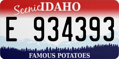 ID license plate E934393