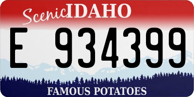 ID license plate E934399