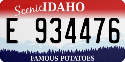 ID license plate E934476