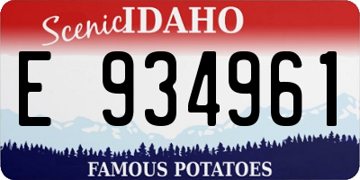 ID license plate E934961