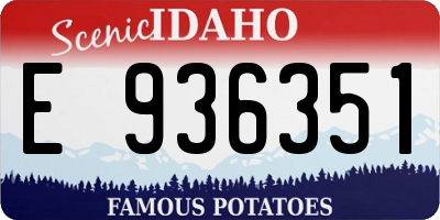 ID license plate E936351