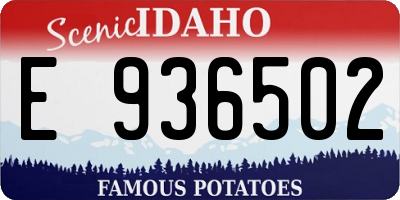 ID license plate E936502