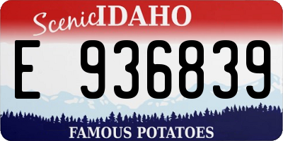 ID license plate E936839