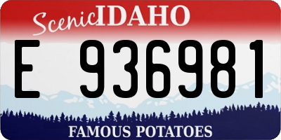 ID license plate E936981