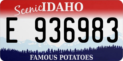 ID license plate E936983