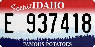 ID license plate E937418