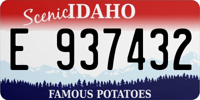 ID license plate E937432