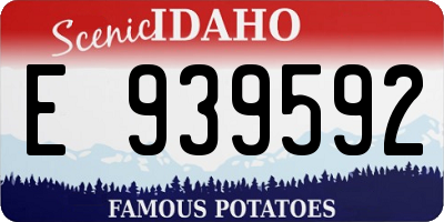 ID license plate E939592