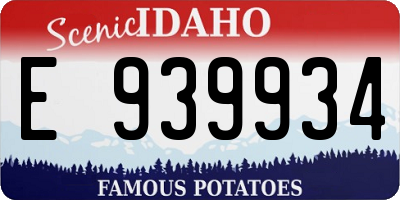 ID license plate E939934