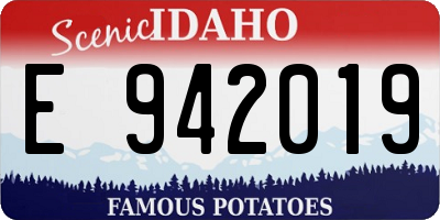 ID license plate E942019