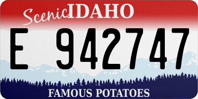 ID license plate E942747