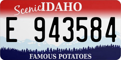 ID license plate E943584