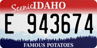 ID license plate E943674
