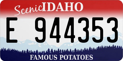 ID license plate E944353