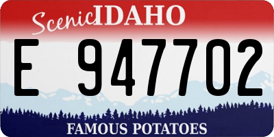 ID license plate E947702