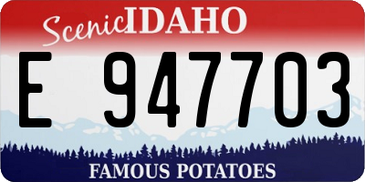 ID license plate E947703