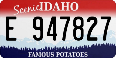 ID license plate E947827