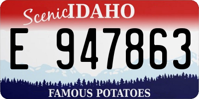 ID license plate E947863
