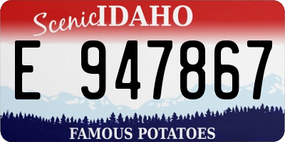 ID license plate E947867