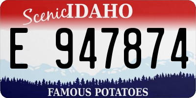 ID license plate E947874