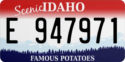 ID license plate E947971