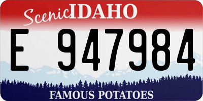 ID license plate E947984