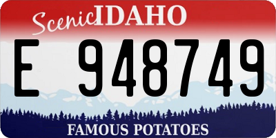 ID license plate E948749