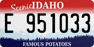ID license plate E951033
