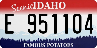 ID license plate E951104
