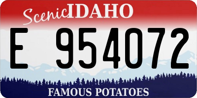 ID license plate E954072