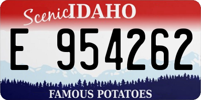 ID license plate E954262