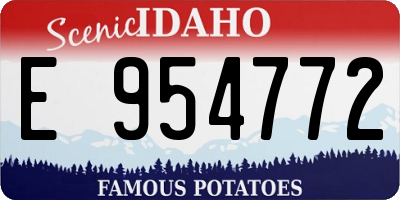 ID license plate E954772