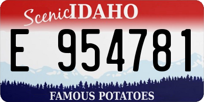 ID license plate E954781