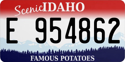 ID license plate E954862