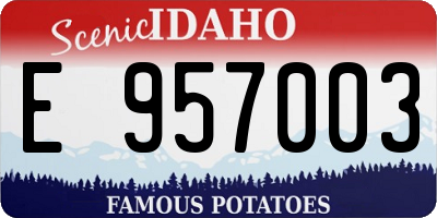 ID license plate E957003