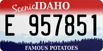 ID license plate E957851