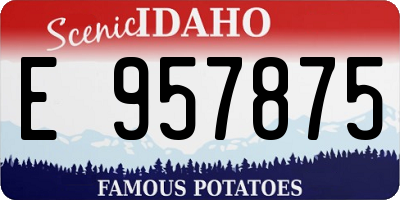 ID license plate E957875