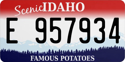 ID license plate E957934