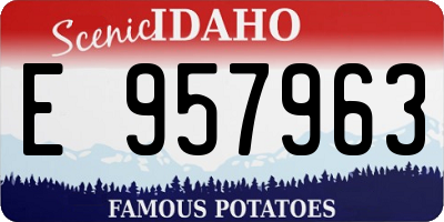 ID license plate E957963