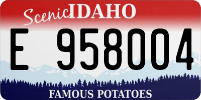 ID license plate E958004