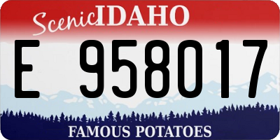 ID license plate E958017